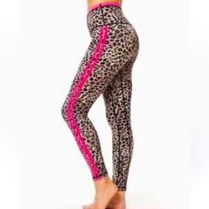 RUBY RIBBON Leopard Print with Pink Stripes Leggings
